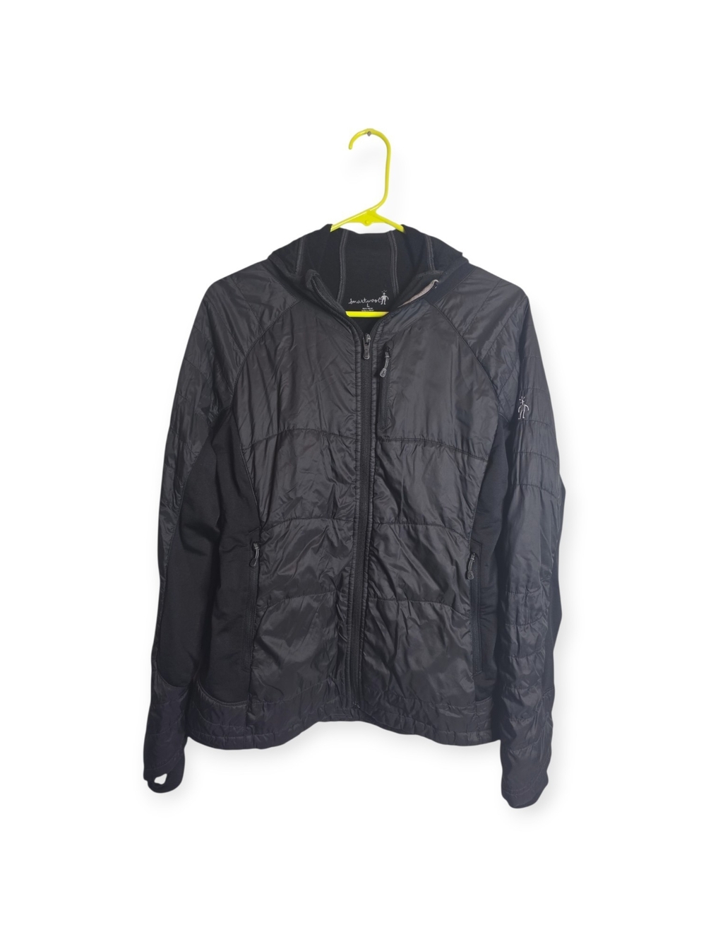 Women's Smartwool Smartloft hooded jacket in black, size large